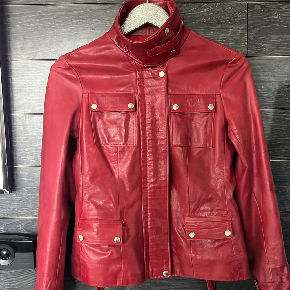 Vintage Alta V Moda Italian Leather Jacket Sz Small